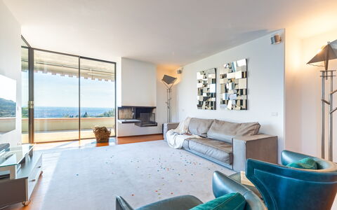 Villa degli Ulivi 8: Furniture, Interior Design, Flooring, Floor, Couch, Ceiling, Living Room, Room, Apartment, Home