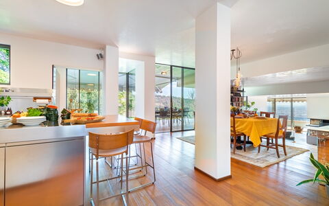 Villa degli Ulivi 8: Furniture, Interior Design, Flooring, Chair, Floor, Wood, Ceiling, Kitchen & Dining Room Table, Kitchen, Table