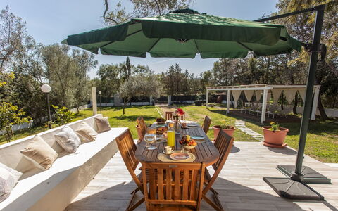 Casa Valentina 6: Furniture, Chair, Table, Outdoor Furniture, Garden, Outdoor Table, Shade, Land Lot, Kitchen & Dining Room Table, Backyard
