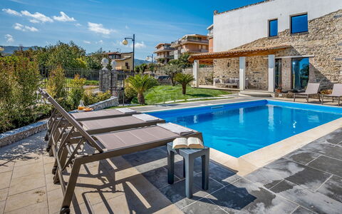 Villa Gallus 6: Blue, Swimming Pool, Composite Material, Resort, Outdoor Furniture, Eco Hotel, Villa, Estate, Chair, Sunlounger