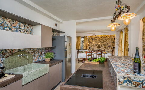 Villa Gallus 6: Wall, Interior Design, Countertop, Flooring, Ceiling, Kitchen, Lighting, Floor, Plumbing Fixture, Home