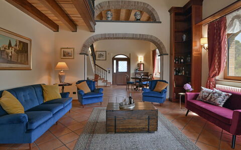 Villa Biddizza 10: Furniture, Interior Design, Couch, Flooring, Table, Wood, Room, Living Room, Chair, Floor