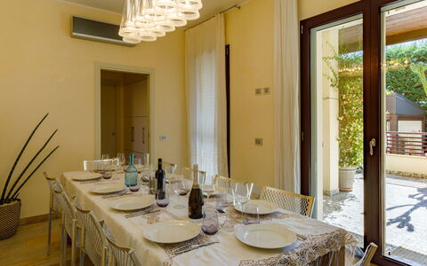 Villa Alais 8: Furniture, Interior Design, Flooring, Floor, Wood, Ceiling, Table, Chair, Lighting, Dining Room
