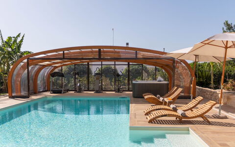 Villa i Mori 4: Swimming Pool, Architecture, Resort, Composite Material, Shade, Eco Hotel, Outdoor Furniture, Outdoor Structure, Garden, Estate