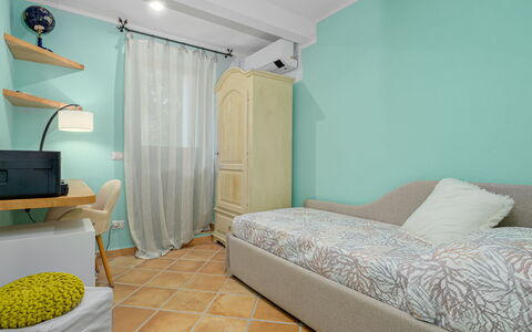 Villa la Marina 5+1: Furniture, Interior Design, Floor, Wall, Flooring, Room, Wood, Bedroom, Home, Bed