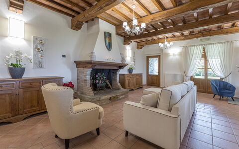 Tenuta Montiepoli 12+3: Furniture, Interior Design, Wood, Flooring, Home, Table, Lighting, Room, Living Room, Floor