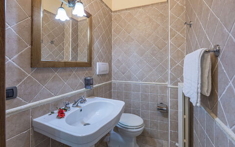 Tenuta Montiepoli 12+3: Bathroom, Plumbing Fixture, Flooring, Wall, Interior Design, Floor, Sink, Tap, Plumbing, Bathroom Sink