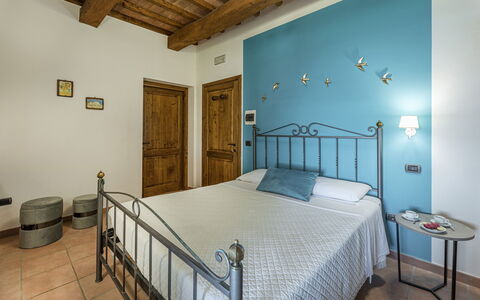Tenuta Montiepoli 12+3: Furniture, Interior Design, Wall, Bedroom, Bed, Wood, Ceiling, Flooring, Floor, Room