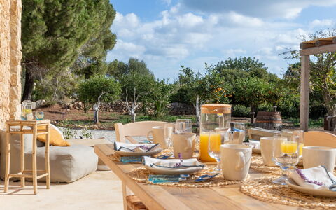 Palmento San Lorenzo 6: Furniture, Table, Outdoor Furniture, Chair, Outdoor Table, Kitchen & Dining Room Table, Shade, Patio, Garden, Flowerpot