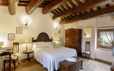 Casatorre 6+2: Furniture, Bed, Wall, Bedroom, Bed Sheet, Bedding, Interior Design, Flooring, House, Bed Frame