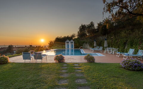 Villa ai Venti 8: Swimming Pool, Resort, Chair, Eco Hotel, Shade, Outdoor Furniture, Landscaping, Hotel, Houseplant, Flagstone