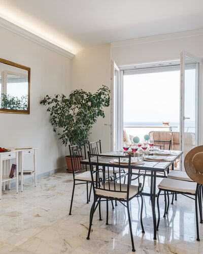 Nova Domus 6: Furniture, Flooring, Floor, Interior Design, Table, Chair, Kitchen & Dining Room Table, Sea, Ceiling, Room