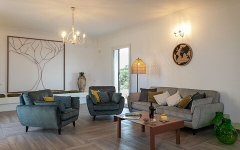 Dimora degli Ulivi 10: Furniture, Couch, Interior Design, Flooring, Living Room, Floor, Wood, Home, Apartment
