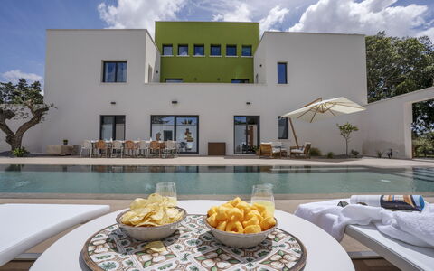 Villa Maria Paradiso 10: Swimming Pool, Architecture, Residential Area, Facade, Home, Estate, Composite Material, Resort, Villa, Hacienda