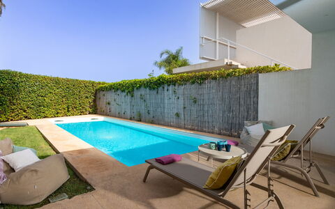 Villa Il Melograno 4+2: Swimming Pool, Resort, Outdoor Furniture, Composite Material, Shade, Leisure, Eco Hotel, Garden, Landscaping, Backyard
