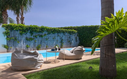 Villa Carrubo 4: Blue, Outdoor Furniture, Shade, Leisure, Swimming Pool, Eco Hotel, Garden, Resort, Landscaping