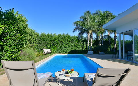 Villa Mandorlo 4: Blue, Swimming Pool, Outdoor Furniture, Furniture, Resort, Shade, Leisure, Chair, Garden