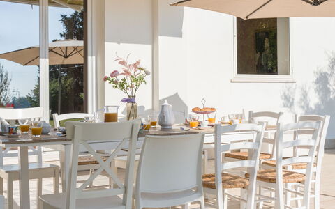 Nonna Isa 12: Furniture, Chair, Table, Kitchen & Dining Room Table, Outdoor Furniture, Tableware, Outdoor Table, Restaurant, Tablecloth, Dining Room