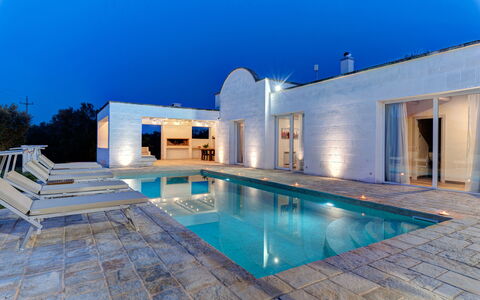 Villa Puspo 8: Blue, Swimming Pool, Composite Material, Resort, Estate, Tile, Water Feature, Concrete, Shade, Villa