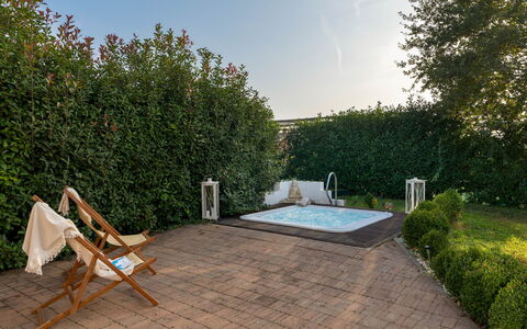 Villa Laguna 10: Swimming Pool, Shrub, Garden, Outdoor Furniture, Leisure, Backyard, Landscaping, Shade, Water Feature, Yard