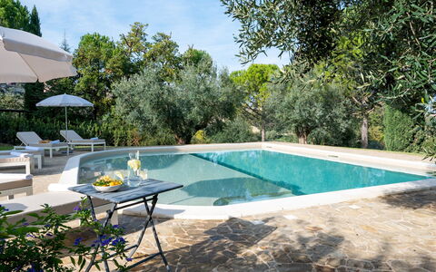 Villa Cherubini 8+1: Water, Swimming Pool, Outdoor Furniture, Resort, Shade, Chair, Eco Hotel, Garden, Water Feature, Backyard