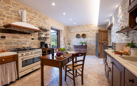 Villa Cherubini 8+1: Furniture, Kitchen, Interior Design, Flooring, Wood, Countertop, Cabinetry, Kitchen Appliance, Ceiling, Floor