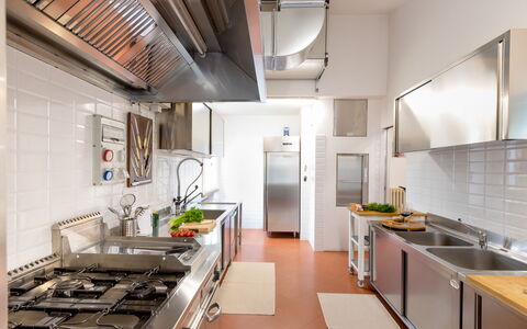 La Scuderia 8: Kitchen, Kitchen Appliance, Countertop, Major Appliance, Kitchen Stove, Flooring, Furniture, Lighting, Interior Design, Stove