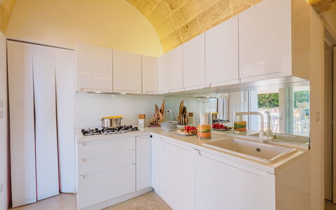 Kyvos 10: Kitchen, Interior Design, Kitchen Appliance, Flooring, Countertop, Wood, Major Appliance, Floor, Ceiling, Cabinetry
