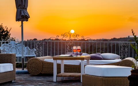Villa Iole 14: Furniture, Outdoor Furniture, Chair, Dusk, Evening, Sunset, Resort, Outdoor Table, Sunrise, Balcony
