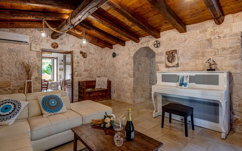 Trulli Italia 6+2: Furniture, Wall, Flooring, Interior Design, Floor, Ceiling, Table, Couch, Room, Living Room