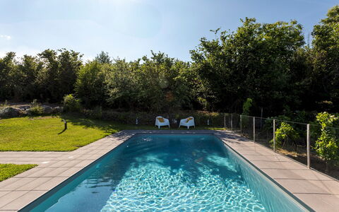 Vigne Dell'Etna 6: Blue, Swimming Pool, Water, Shrub, Composite Material, Shade, Garden, Landscaping, Water Feature, Resort