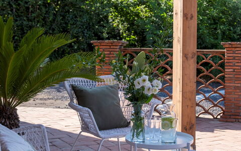 Vigne Dell'Etna 6: Furniture, Outdoor Furniture, Chair, Outdoor Table, Flowerpot, Table, Garden, Patio, Wicker, Shade