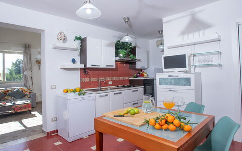Profumo di Zagara 6+2: Kitchen, Furniture, Kitchen Appliance, Major Appliance, Interior Design, Flooring, Countertop, Room, Apartment, Home