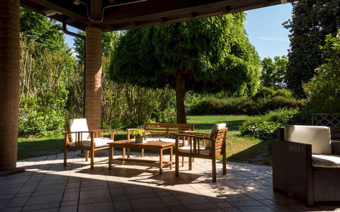 Villa Valchero 12: Furniture, Outdoor Furniture, Chair, Garden, Shrub, Shade, Groundcover, Outdoor Table