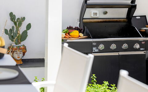 Dimora Egadina Giovanni 4+4: Kitchen Appliance, Barbecue, Home Appliance, Houseplant, Flowerpot, Stove, Food, Cooking