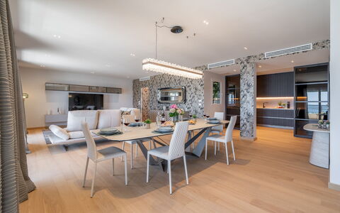Dimora Mareblu 6: Furniture, Interior Design, Flooring, Floor, Ceiling, Wood, Chair, Kitchen & Dining Room Table, Table, Dining Room