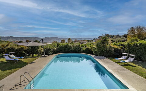 Villa Amyra 6+2: Swimming Pool, Blue, Water, Outdoor Furniture, Resort, Composite Material, Shade, Eco Hotel, Thermae, Water Feature