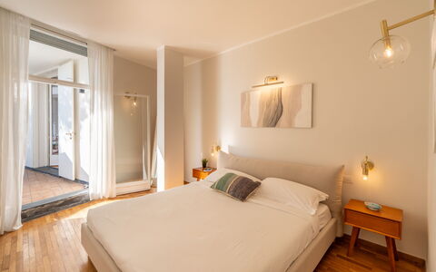 Casa Chiara 6+2: Bed, Furniture, Interior Design, Flooring, Floor, Bedroom, Wall, Wood Flooring, Bed Sheet, Wood