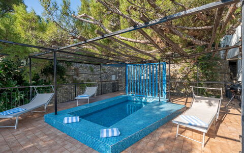 Casa Chiara 6+2: Blue, Swimming Pool, Outdoor Furniture, Furniture, Resort, Composite Material, Shade, Eco Hotel, Chair, Leisure