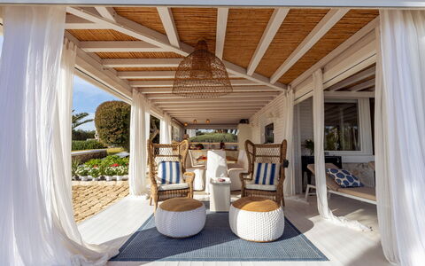 Baia L'Aura 8: Wood, Furniture, Interior Design, Outdoor Furniture, Chair, Resort, Porch, Shade, Outdoor Structure, Wood Stain