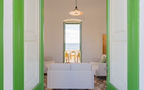 Villa Aristula 11: Sea, Floor, Ocean, Chair, Wood Stain, Paint, Home Door