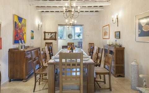 Casa Sant'Elia 7+3: Furniture, Interior Design, Wall, Table, Flooring, Wood, Chair, Ceiling, Picture Frame, Dining Room