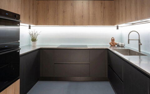 Villa Oxa 12+2: Wood, Kitchen, Interior Design, Kitchen Appliance, Flooring, Ceiling, Countertop, Cabinetry, Light Fixture