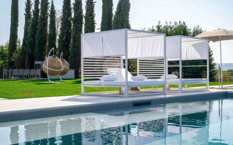 Villa Oxa 12+2: Shade, Outdoor Furniture, Garden, Pavilion, Outdoor Structure, Canopy, Design, Eco Hotel, Natural Material