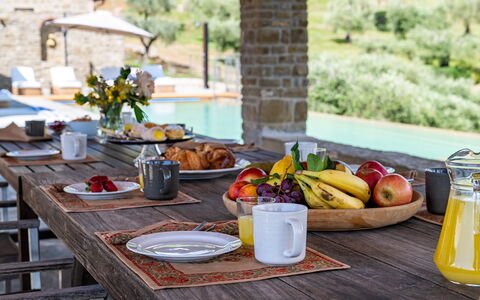 Tenuta Santa Cristina 10: Furniture, Table, Tableware, Chair, Kitchen & Dining Room Table, Drinkware, Outdoor Furniture, Serveware, Food, Resort