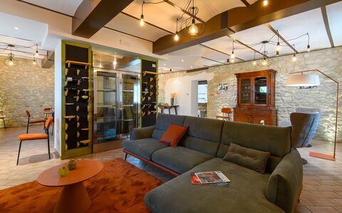 Villa Isola 8+2: Furniture, Interior Design, Flooring, Wood, Ceiling, Floor, Couch, Lighting, Living Room, Light Fixture