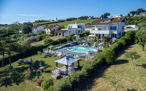 Villa Alma 8+2: Swimming Pool, Resort, Outdoor Furniture, Umbrella, Bird'S-Eye View, Leisure, Sunlounger, Aerial Photography, Estate, Resort Town