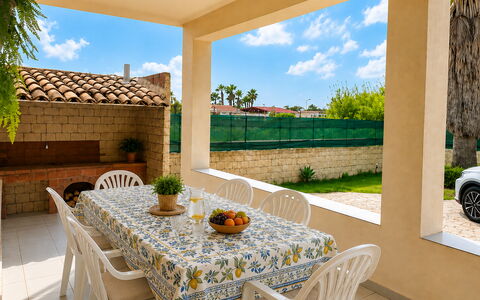Villa Franca: Furniture, Chair, Outdoor Furniture, Shade, Outdoor Table, Kitchen & Dining Room Table, Patio, Garden, Backyard, Resort