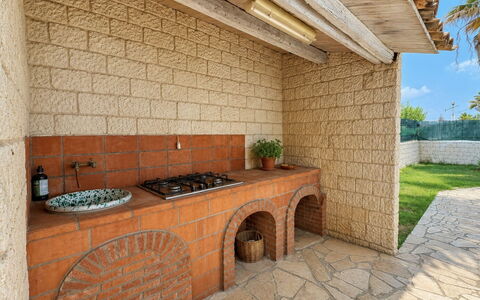 Villa Franca: Flooring, Brick, Floor, Tile, Kitchen, Brickwork, Wood Stain, Design, Flagstone