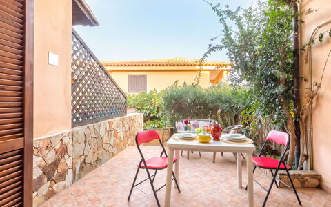 Golfo di Marinella 300: Furniture, Outdoor Furniture, Chair, Outdoor Table, Shade, Kitchen & Dining Room Table, Patio, Wood Stain, Balcony, Backyard